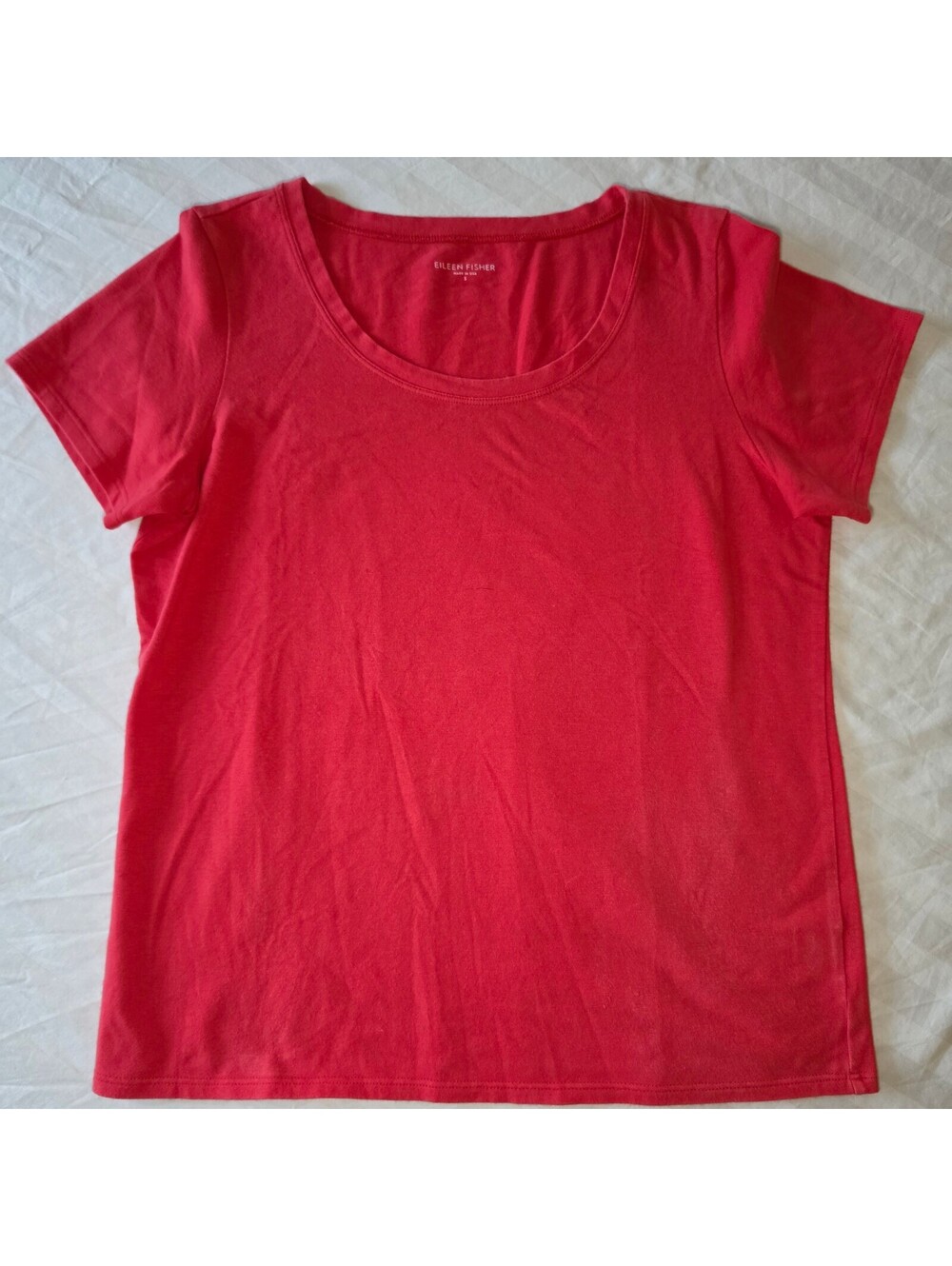 Eileen Fisher Women's Red Short Sleeve T-Shirt Size Small